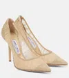 Jimmy Choo Love 100 Glitter Pumps In Gold