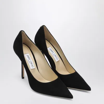 Jimmy Choo Love 100 Pumps In Black Suede In Multi