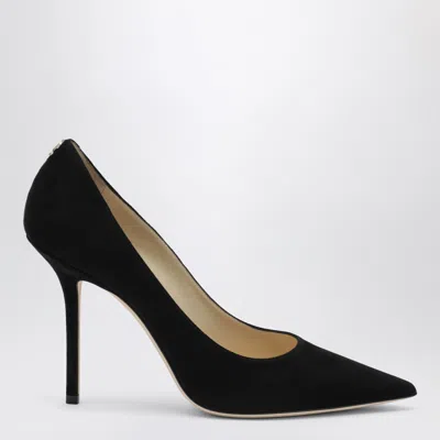 JIMMY CHOO JIMMY CHOO LOVE 100 PUMPS IN BLACK SUEDE