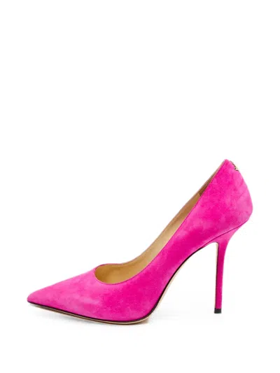 Pre-owned Jimmy Choo Love 100 Suede Pumps In Pink