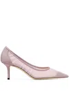 JIMMY CHOO LOVE 65 GLITTER & TULLE PUMPS