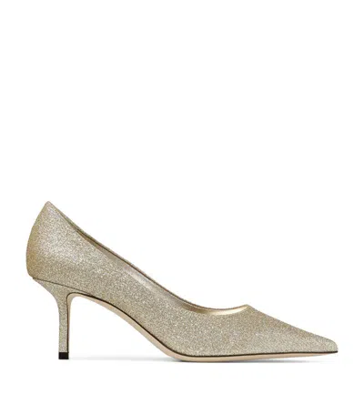 Jimmy Choo Love 65 Glitter Pumps In Gold