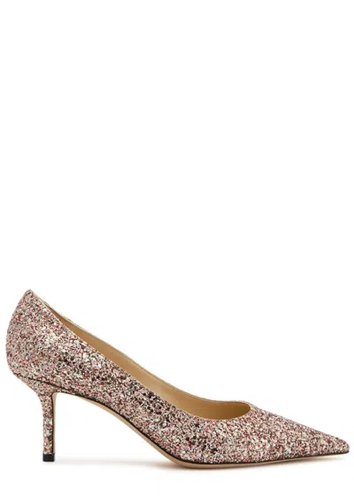 Jimmy Choo Love 65 Glittered Pumps In Rose