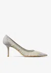 Jimmy Choo Love 85 Metallic Glitter Pumps In Ivory