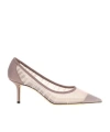 Jimmy Choo Purple Pointed Toe Pumps In Nude