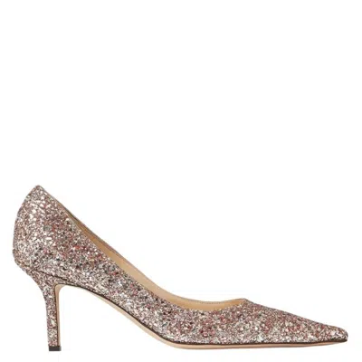 Jimmy Choo Love 65 Rose Coarse Glitter Fabric Pumps In Multi