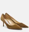Jimmy Choo 60mm Romy Suede Pumps In Brown