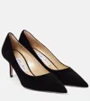Jimmy Choo Romy 85 Coffee Tonal Suede Pumps In Brown