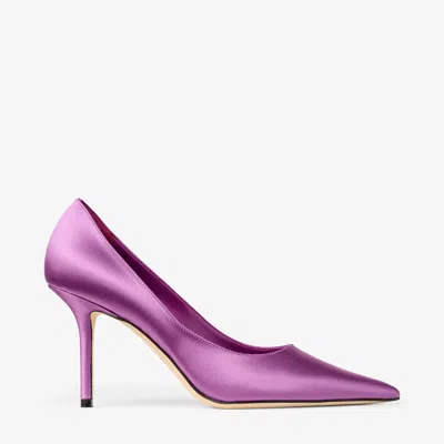 Jimmy Choo Love 85 Pointed-toe Slip-on Pumps In Purple