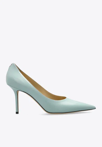 Jimmy Choo Love 85 Calf Leather Pumps In Green