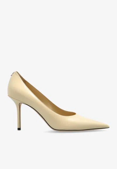 Jimmy Choo Love 85 Calf Leather Pumps In Yellow