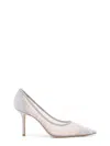 Jimmy Choo Silver Love 85 Leather Pumps In Silver