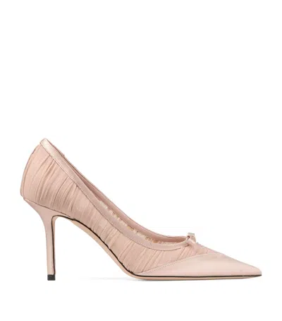 Jimmy Choo Love 85 Draped Mesh Pumps In Brown