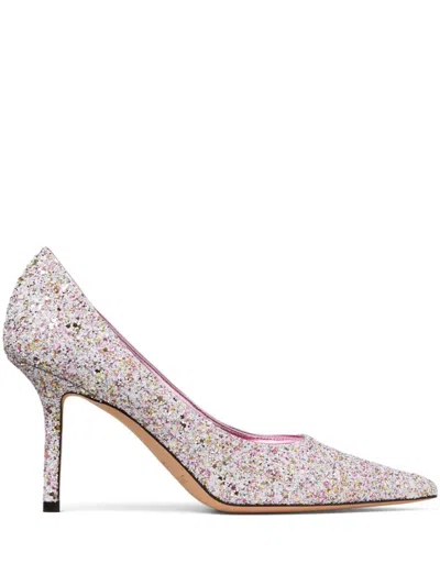 Jimmy Choo 85mm Love Glitter Pumps In Pink