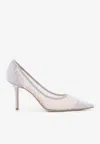 Jimmy Choo Silver Love 85 Leather Pumps In Silver