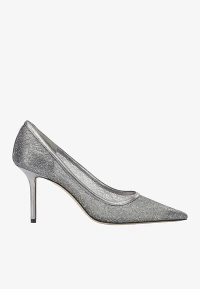 Jimmy Choo Silver Textile Lamb Leather Calf Leather Pumps In Yellow