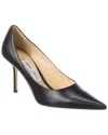 Jimmy Choo Romy 85 Spitze Pumps Aus Schwarzem Leder Mit Eidechsen-print In Black
