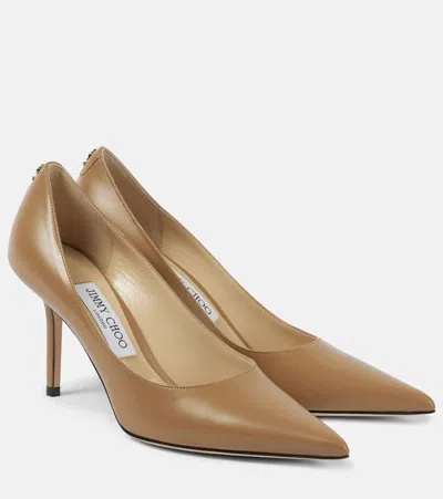 Jimmy Choo Love 85 Leather Pumps In Beige