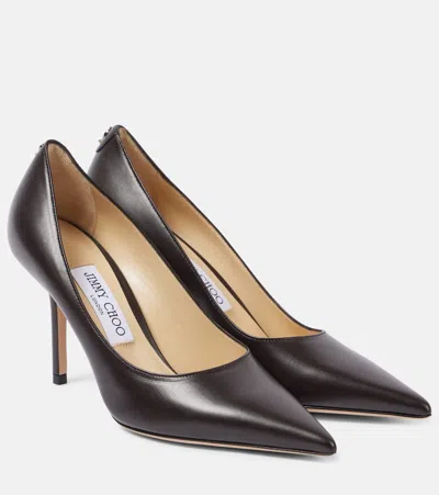 Jimmy Choo Love 85 Leather Pumps In Brown