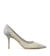 Jimmy Choo Love 85 Metallic Glitter Pumps In Black