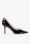 Jimmy Choo Love 85mm Patent Leather Pumps In Black
