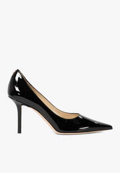 Jimmy Choo Love 85 Patent Leather Pumps In Black