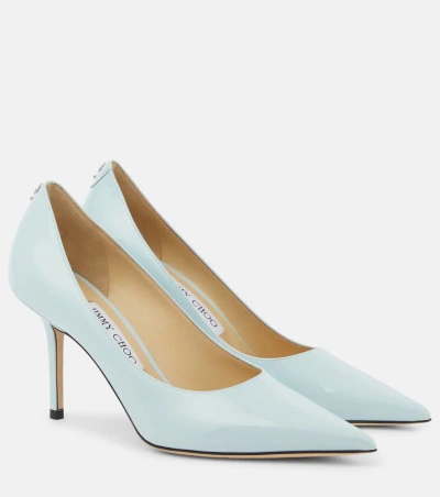 Jimmy Choo Love 85 Patent Leather Pumps In Blue