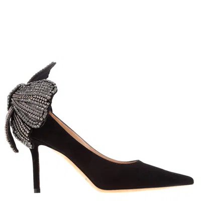 Jimmy Choo Love 85 Pearl And Crystal Bow Pumps In Black