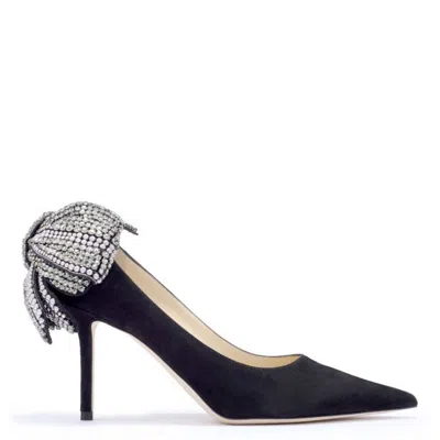 Jimmy Choo Love 85 Pearl And Crystal Bow Pumps In Blue