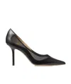 Jimmy Choo Love 85 Pointed Pumps In Nappa Leather And Mesh In Black