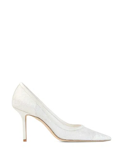 Jimmy Choo Love 85 Pointed Pumps In White