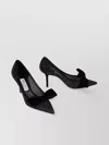 Jimmy Choo Staz Nylon Mesh Bow Pumps In Black