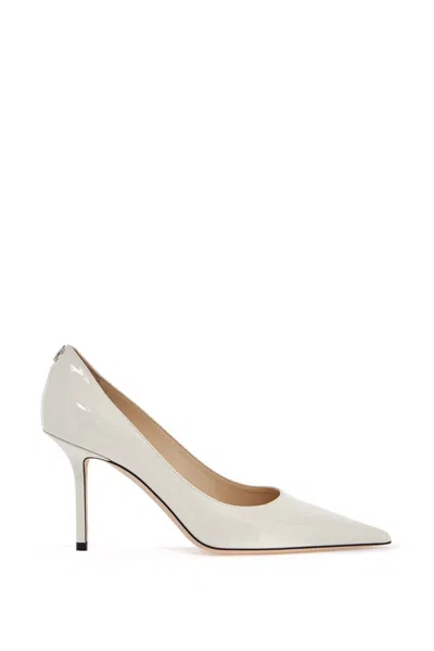 Jimmy Choo Love 85mm Patent Leather Pumps In White