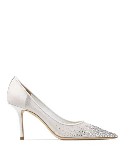 Jimmy Choo Crystal-embellished 65mm Pumps In Blanco