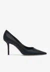 Jimmy Choo Love 85 Satin Pumps In Black