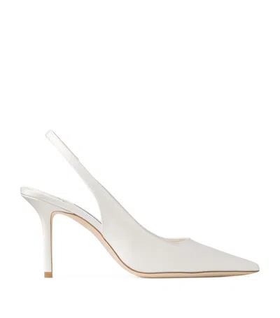 Jimmy Choo Love 85 Satin Slingback Pumps In Ivory