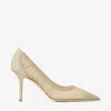 Jimmy Choo Love 85 Glitter Pumps In Gold