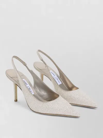 Jimmy Choo Love 85 Slingback Pumps Glitter Finish In Gray