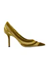 Jimmy Choo Love 85 Velvet-trimmed Pumps In Brown