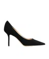 Jimmy Choo Romy 85 Spitze Pumps Aus Schwarzem Leder Mit Eidechsen-print In Black