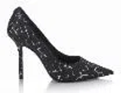 Jimmy Choo Love Artwork Printed Canvas Pumps In Black