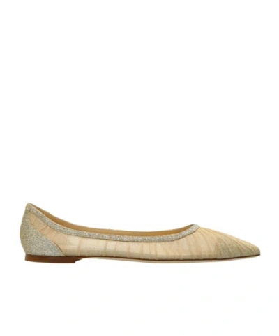 JIMMY CHOO JIMMY CHOO LOVE FLAT GLITTER BALLERINAS