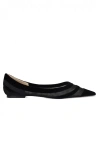 Jimmy Choo Love Tulle-trimmed Velvet Ballet Flats