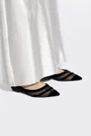 Jimmy Choo Love Tulle-trimmed Velvet Ballet Flats In Black
