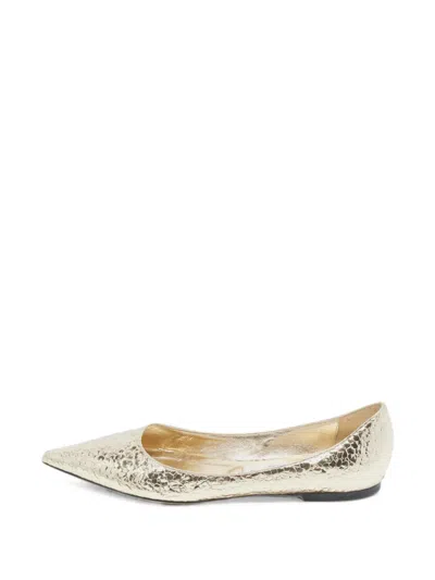 Pre-owned Jimmy Choo Love Ballet Flats In Gold