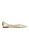 Jimmy Choo Golden Leather Ballet Flats In Gold