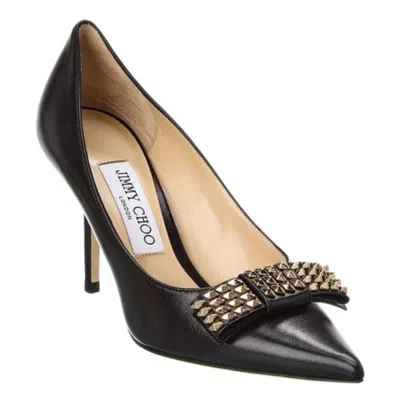 Jimmy Choo Love Bow 85 Leather Pumps In Black