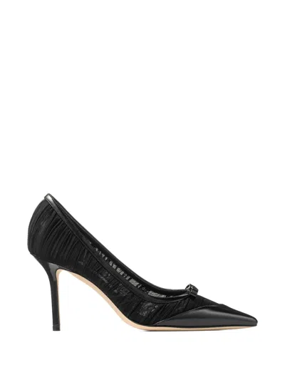 Jimmy Choo Love Mesh 85 Pointed-toe High Heels In Black