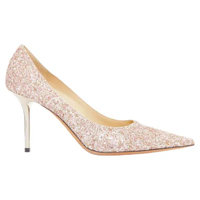 Jimmy Choo Romy 85 Sequined High Heels In Nude
