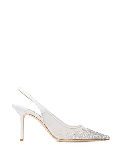 Jimmy Choo Love Crystal-embellished Pumps In White